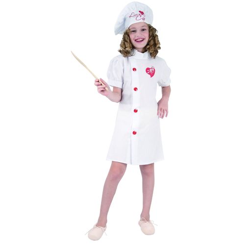 Déguisement Chef Cuisinier Fille - Taille: L 10-12 Ans (130-140 Cm)