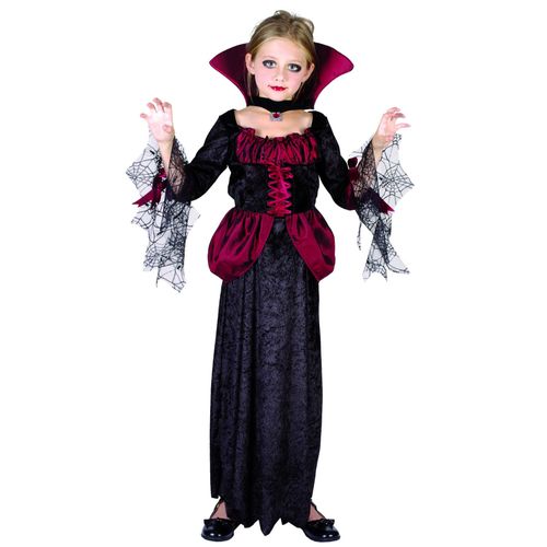 Déguisement Rouge Et Noir Vampire Fille - Taille: L 10-12 Ans (130-140 Cm)
