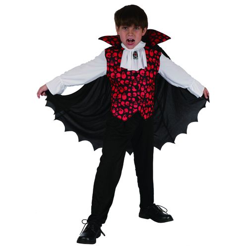 Déguisement Vampire Rouge Garçon - Taille: M 7-9 Ans (120-130 Cm)
