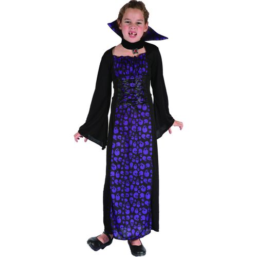 Déguisement Vampire Violet Et Noir Fille - Taille: L 10-12 Ans (130-140 Cm)