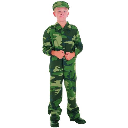 Déguisement Militaire Camouflage Garçon - Taille: L 10-12 Ans (130-140 Cm)