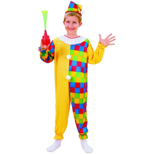 Déguisement Clown À Carreaux Garçon - Taille: M 7-9 Ans (120-130 Cm)