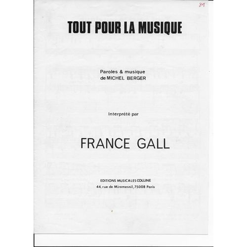 Tout Pour La Musique