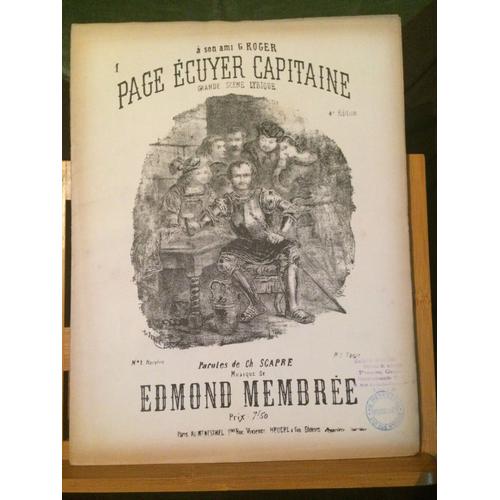 Edmond Membrée Page Écuyer Capitaine Grande Scène Lyrique Partition Chant Piano Baryton Éditions Heugel