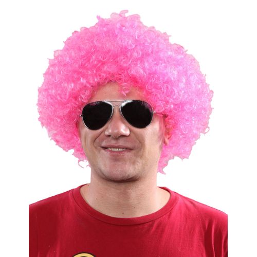 Perruque Afro/Clown Rose Standard Adulte Taille Unique