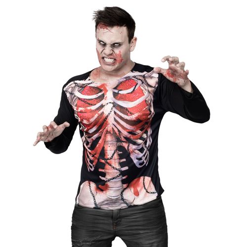 T-Shirt Zombie Squelette Halloween - Taille: M / L