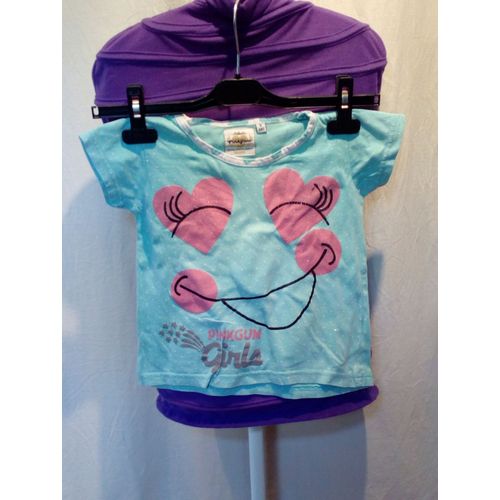 T-Shirt Pinkgum Coton 5 Ans Bleu