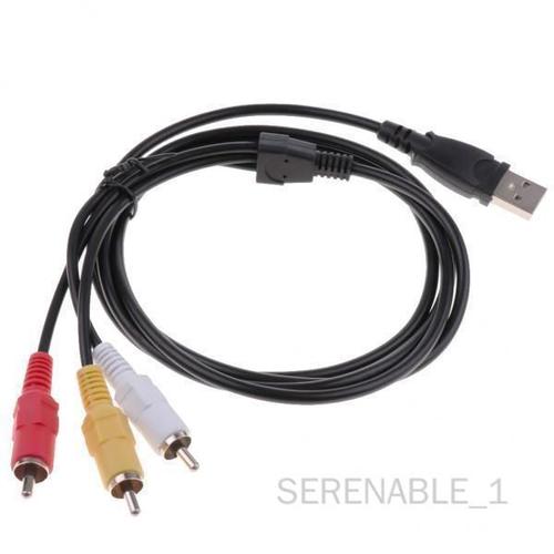 SERENABLE Câble USB Vers 3 RCA AV Jack 3x1.5M, Pour Audio Et Vidéo, Câble USB RCA