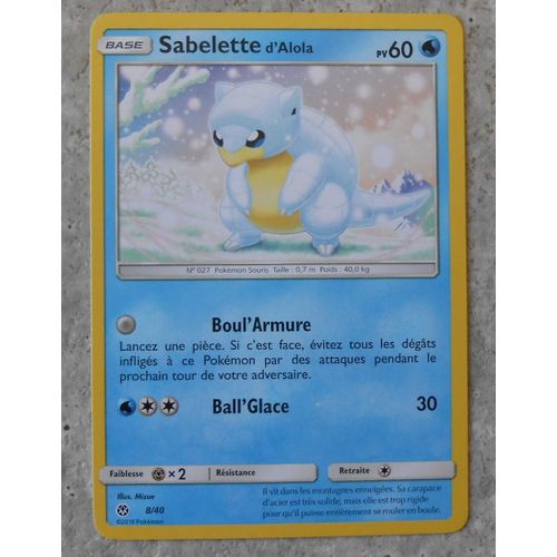 Carte Pokémon Promo Mc Do 2018 Sabelette 8/ 40