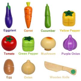 Fruits et Légumes Jouets à Découper Bois Jeu Magnétique Enfant Jeux  Imitation Cuisine Enfant 3 4 5 6 7 Ans, 10 Légumes