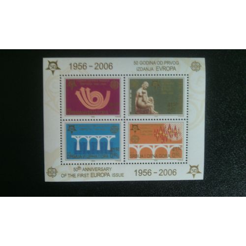 Timbre Serbie Et Montenegro Mi Bl60 Europa (C.E.P.T.) - 50 Ans De Timbres Europa 2005