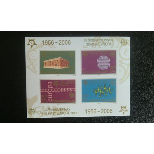 Timbre Serbie Et Montenegro Mi: Bl 60 B Europa (C.E.P.T.) - 50 Ans De Timbres Europa 2005