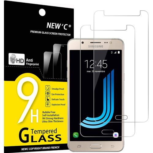 Lot De 2, Verre Trempé Pour Samsung Galaxy J5 2016 (Sm-J510) Film Protection Écran Sans Bulles D'air Ultra Résistant (0,33mm Hd Ultra Transparent) Dureté 9h Glass