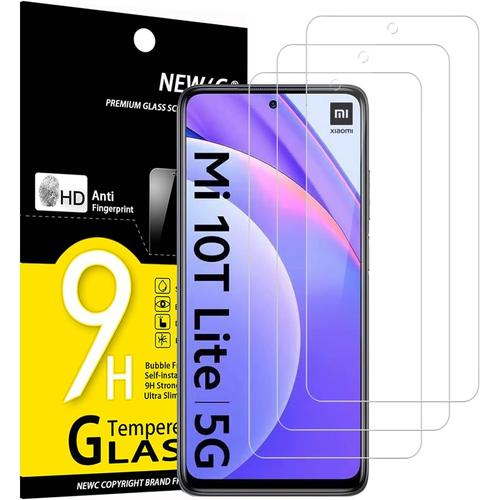 Lot De 3, Verre Trempé Pour Xiaomi Mi 10t Lite 5g, Film Protection Écran - Anti Rayures -Ultra Résistant (0,33mm Hd Ultra Transparent) Dureté 9h Glass