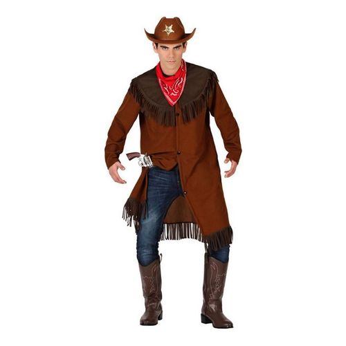 Déguisement De Cowboy Marron Avec Franges Pour Homme (Taille M-L)