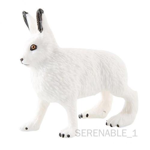 6 Figurine De Lapin Réaliste Zoo Farm Animal Modèle Blanc Debout