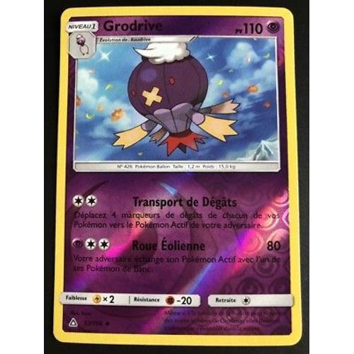 Carte Pokemon Grodrive 52/156 Reverse Soleil Et Lune 5 Sl5 Fr