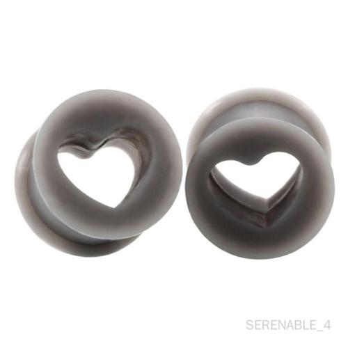 Serenable Jauges D'oreille En Silicone, 6x2 Pièces, Double Tunnel Évasé, Civières 8mm, Gris