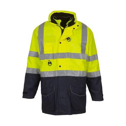 Parka De S?Curit? Multifonctions 7 En 1 Hvp711 Jaune Fluo Bas Bleu