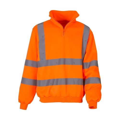 Sweat-Shirt De Sécurité Col Zippé Orange Fluo - Hvk06