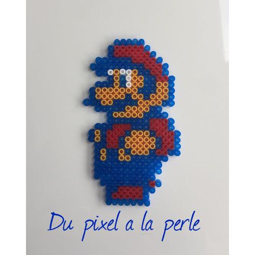 Perler+Magnet Mario en perles Hama-Pixel art-Beads-Perles à repasser
