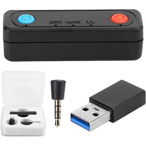 -Adaptateur D'Émetteur sans Fil Bluetooth 5.0 en Plastique Jack 3,5mm pour la Musique de Voiture Audio Casque Reciever Handsfree Compatible avec Switch/Switch Lite/PS4/PC