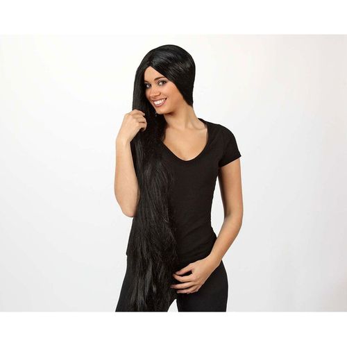 Perruque Noire Extra Longue (Taille Unique)