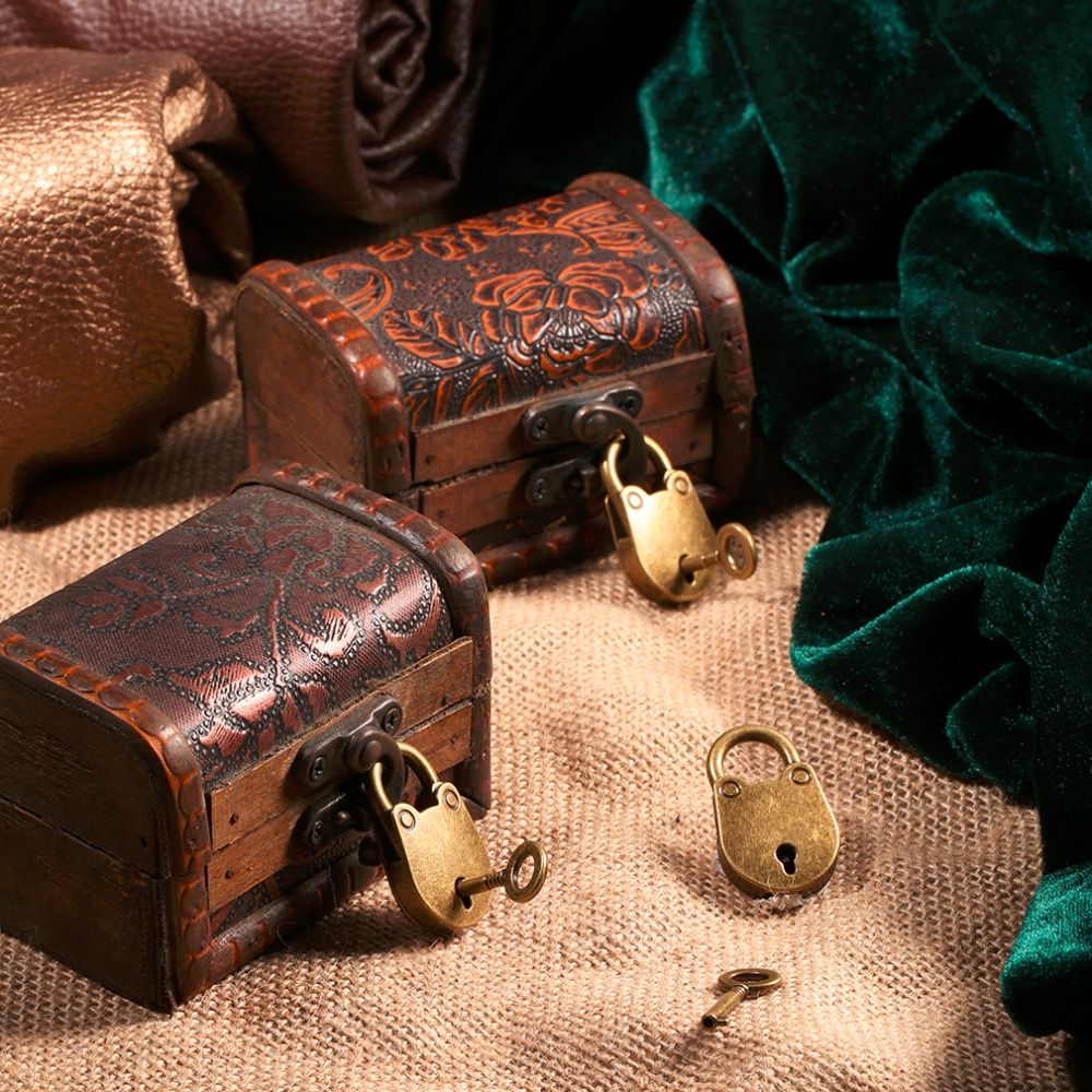 Haute qualité 3 Pcs Vintage Antique cadenas serrure clé pour petit sac à main 