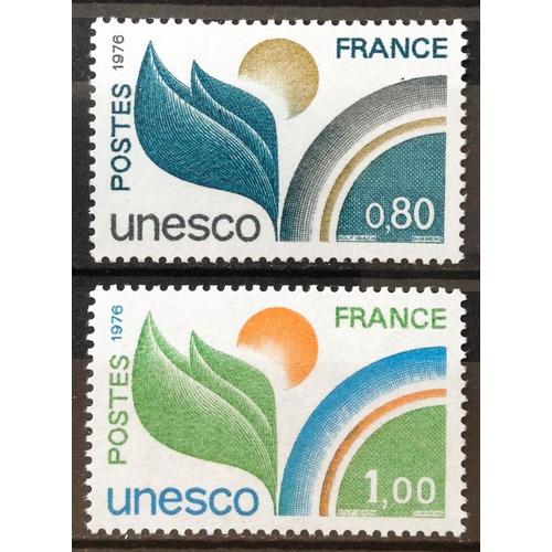 Unesco Feuille 0,80 (Impeccable N° 50) + Unesco Feuille 1,00 (Impeccable N° 51) Neufs** Luxe - France Année 1976 - N21064