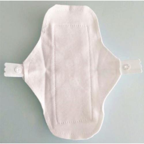 Serviette Hygiénique Lavable 100% Coton Naturel Bio Blanc Avec Pression Hygiène Femme Intimité Douce Écologique. Taille : 17,5cm X 7 Cm 
