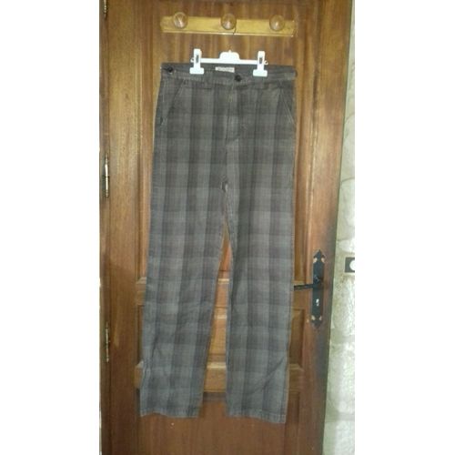 Pantalon Charles De Golf Carreaux Coton 40 Marron Homme
