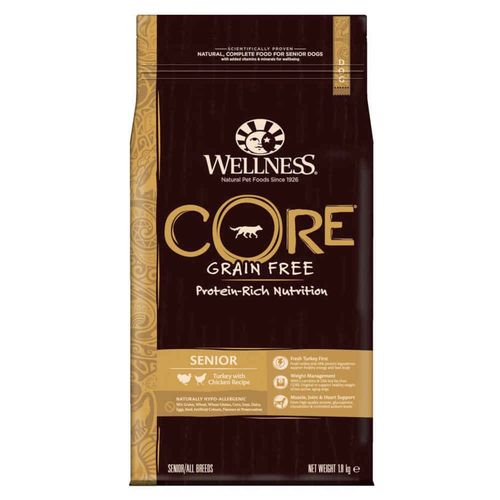 Croquettes Senior Dinde Et Poulet Pour Chien - Wellness Core - 1,8kg