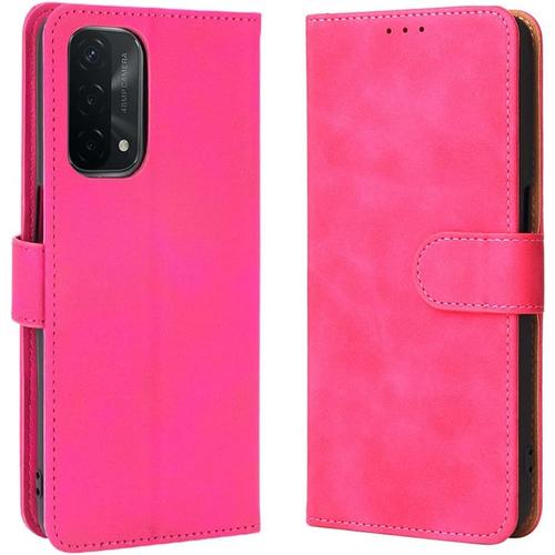 Coque Pour Oppo A16 A16s, Étui En Cuir Pu Housse De Protection Antichoc 2 Portes Carte Fermeture Magnétique Béquille Support -Rouge