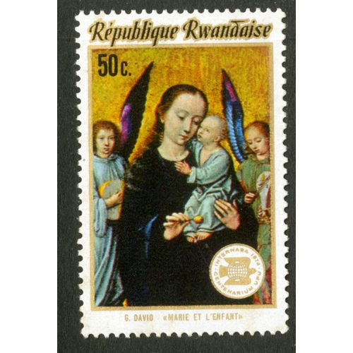 Timbre République Rwandaise, G. David, Marie Et L'enfant, 50 C