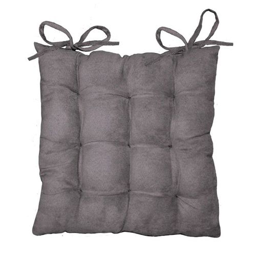 Galette De Chaise "Suédine" 40x40cm Gris Anthracite
