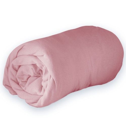 Drap Housse "Jersy" 160x200cm Rose Dragée