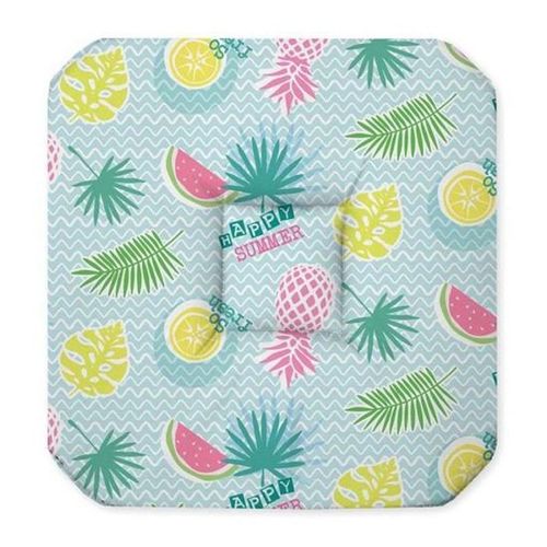 Galette De Chaise "Happy Summer" 36x36cm Multicolore