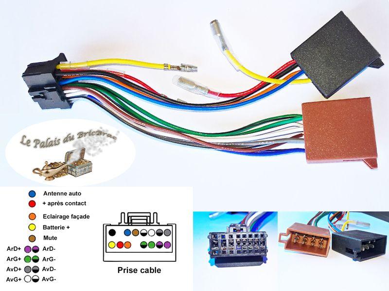 Câble adaptateur faisceau ISO 16 pin pour autoradio PIONEER