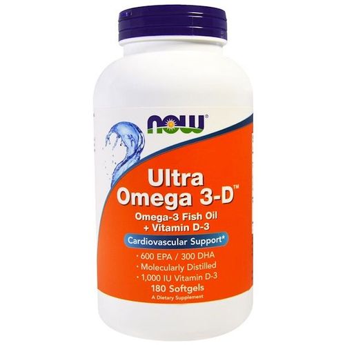 Ultra Omega 3-D- 600 Epa/300 Dha (180 Softgels) - Now Foods 
