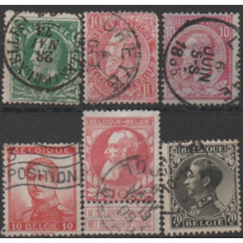 Belgique: Lot De 6 Timbres Représentant Des Souverains Belges.