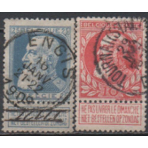 Belgique: Lot De 2 Timbres Représentant Des Souverains Belges..