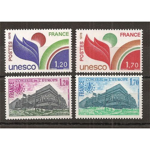 Ts 56 À 59 (1978) Séries Unesco Et Conseil De L"Europe N** (Cote 3,3e) (4639)