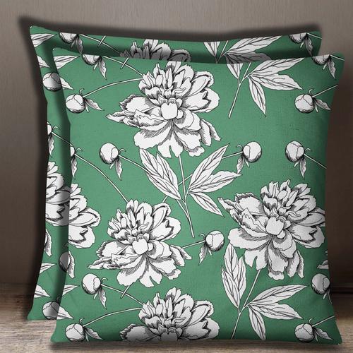 Sofa Indien Vert Imprimé Floral S4sassy Taie 2 Pièces En Popeline De Coton Housse De Coussin