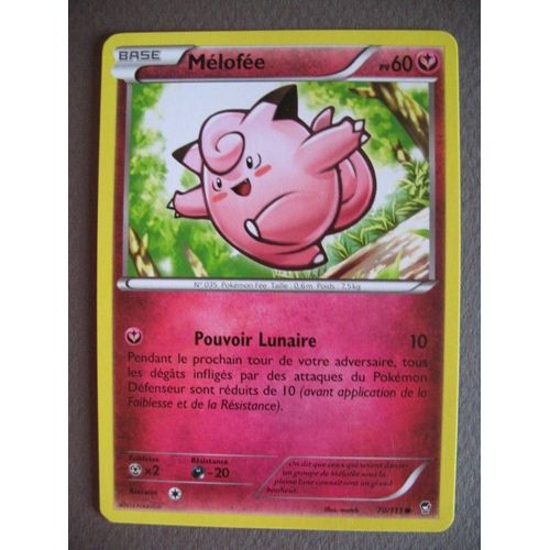 Carte Pokemon - Mélofée - 70/111 - Poings Furieux - 2014 - Sco