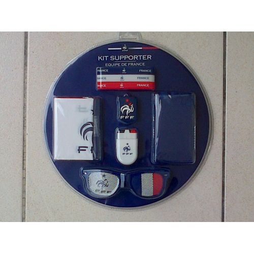 Kit Supporter Équipe De France De Football - Fff - Paire De Lunette - Porte-Clef - Paire De Tap-Tap - Bracelets - Peinture Pour Le Visage