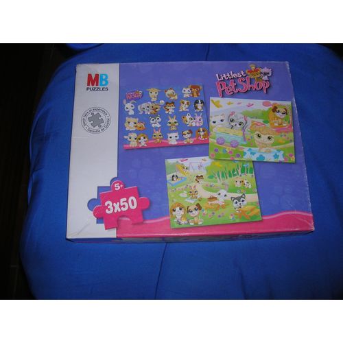 Boite De 3 Puzzles Littlest Pet Shop Mb.