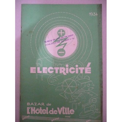 Catalogue - Électricité - Bazar De L'hôtel De Ville - 1934