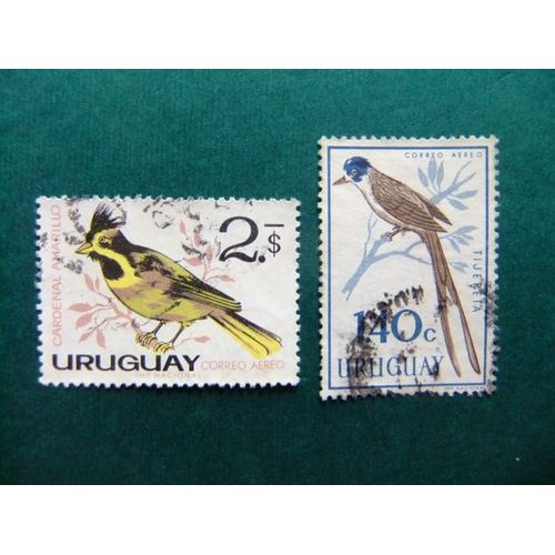 Uruguay 1962 Fauna Pájaros Faune Oiseaux Yvert Pa 238 / 39 Fu