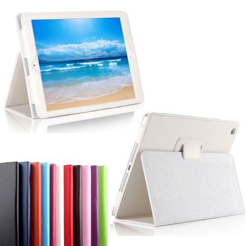 Housse Nouvel Apple Ipad 9.7 2017 / 2018 Wifi - 4g/Lte Cuir Style Blanche Avec Stand - Etui Coque Blanc De Protection Tablette New Ipad 9.7 Pouces - Accessoires Pochette Xeptio Case