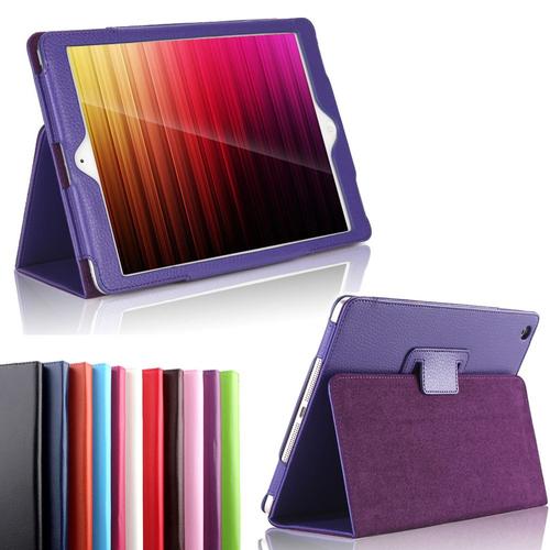 Housse Nouvel Apple Ipad 9.7 2017 / 2018 Wifi - 4g/Lte Cuir Style Violette Avec Stand - Etui Coque Violet De Protection Tablette New Ipad 9.7 Pouces - Accessoires Pochette Xeptio Case